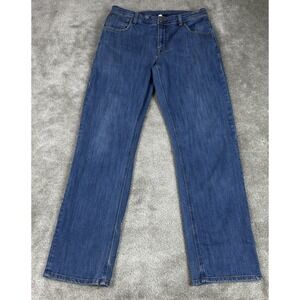 Marmot Jeans Men 34x32 Blue Denim Straight Leg Classic Fit Outdoor Pants (34x30)